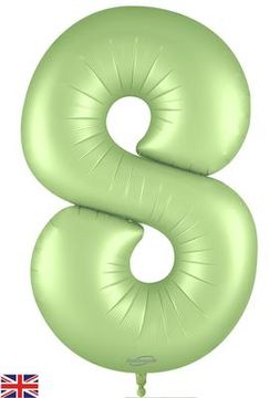 Oaktree 34inch Number 8 Satin Pastel Pistachio - Foil Balloons
